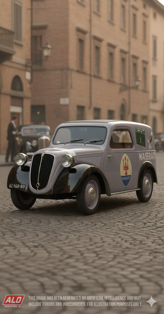 1949 FIAT 500 TOPOLINO FURGONCINO "MASERATI" 1:43 DECALS