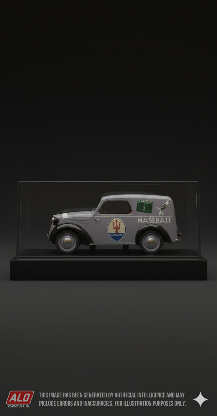 1949 FIAT 500 TOPOLINO FURGONCINO "MASERATI" 1:43 DECALS