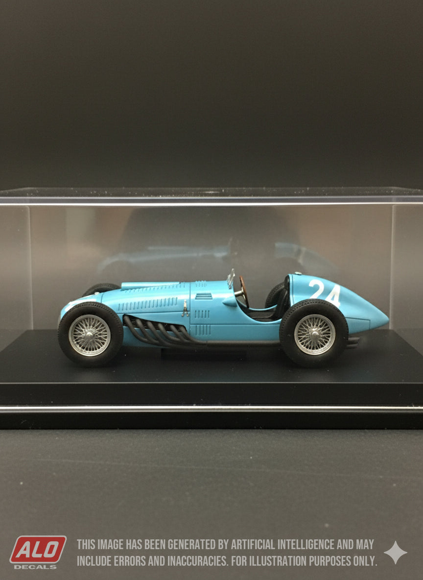 1950 ITALIAN GP #24 TALBOT-LAGO T26C PHILIPPE ETANCELIN 1:43, 1:24 DECALS