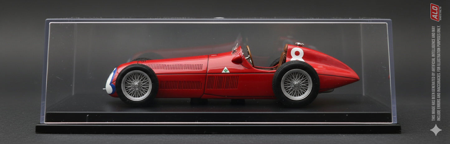 1951 FRENCH GP #8 ALFA ROMEO 159 LUIGI FAGIOLI/JUAN MANUEL FANGIO 1:43 DECALS