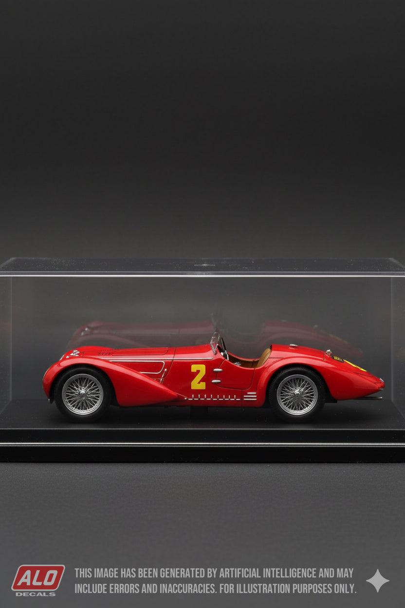 1951 PEBBLE BEACH CUP #2 ALFA ROMEO 8C 2900 PHIL HILL 1:43 DECALS