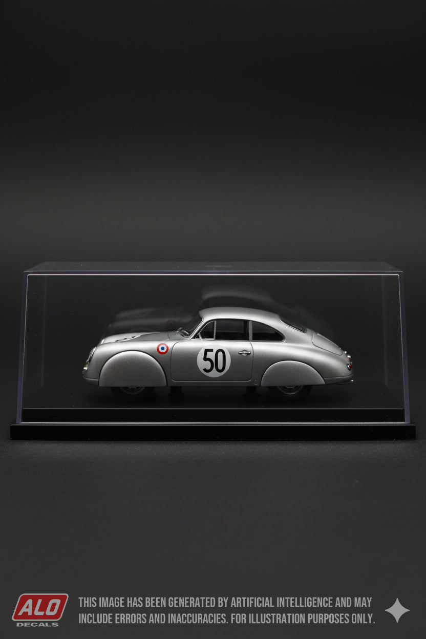 1952 LE MANS 24 HOURS #50 PORSCHE 356 AUGUSTE VEUILLET/EDMOND MOUCHE 1:43 DECALS