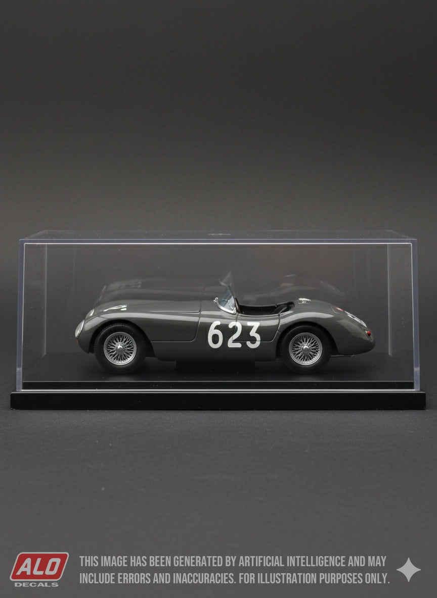 1953 MILLE MIGLIA #623 JAGUAR C-TYPE JEAN HEURTAUX/SUSANNA MILLO-HEURTAUX 1:43 DECALS