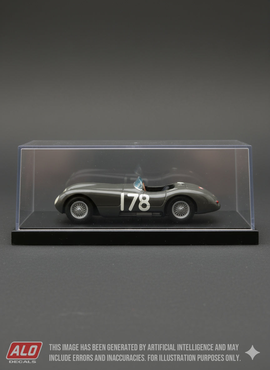 1953 PLANFOY HILLCLIMB #178 JAGUAR C-TYPE JEAN HEURTAUX 1:43 DECALS