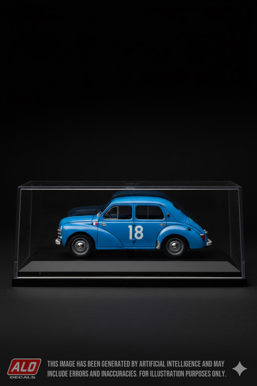 1954 TOUR DE FRANCE #18 RENAULT 4CV YVES LESUR/LOUIS ROQUE 1:43, 1:18 DECALS