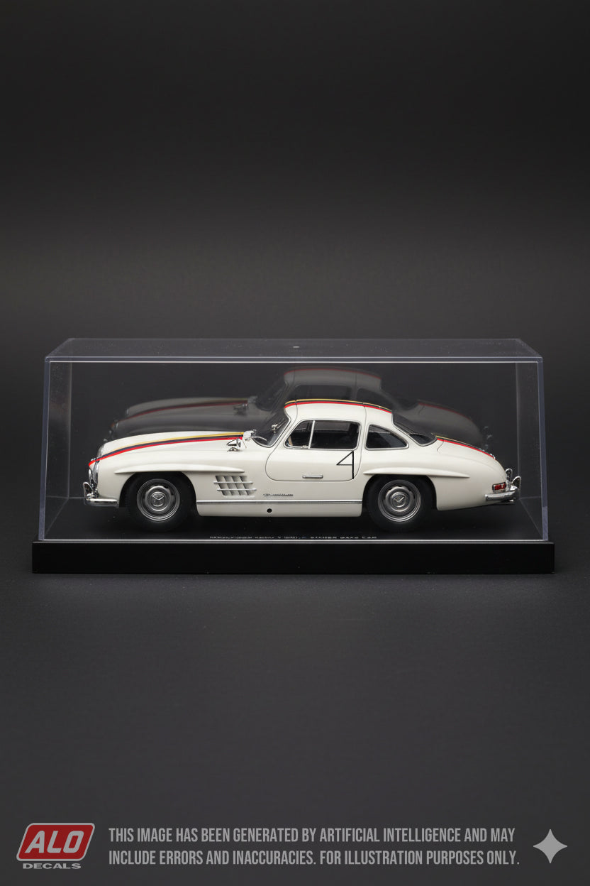 1955 PREMIO PRESIDENTE DE LA REPUBLICA, LOS PROCERES #4 MERCEDES-BENZ 300SL PANCHO CROQUER 1:43, 1:24 DECALS