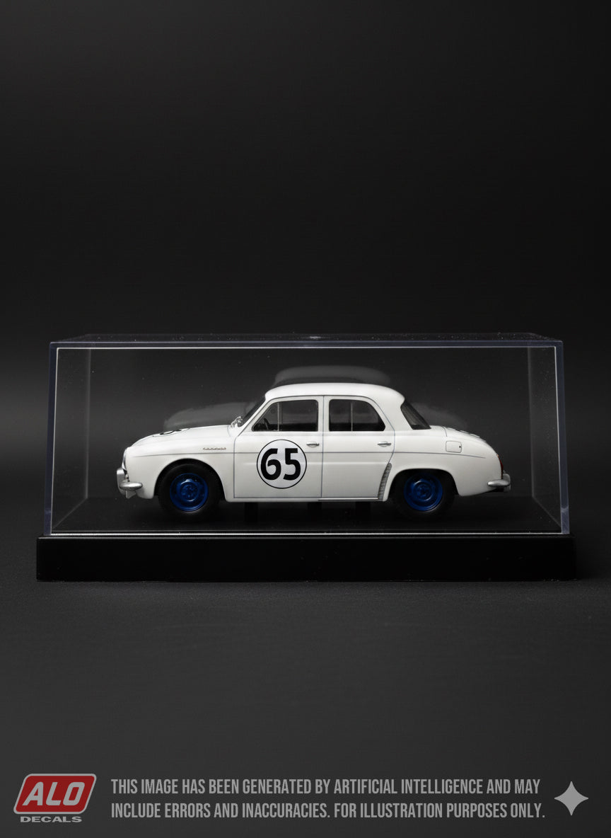 1957 SEBRING 12 HOURS #65 RENAULT DAUPHINE GILBERTE THIRION/NADEGE FERRIER/GEORGE SPYDEL 1:43, 1:32 DECALS