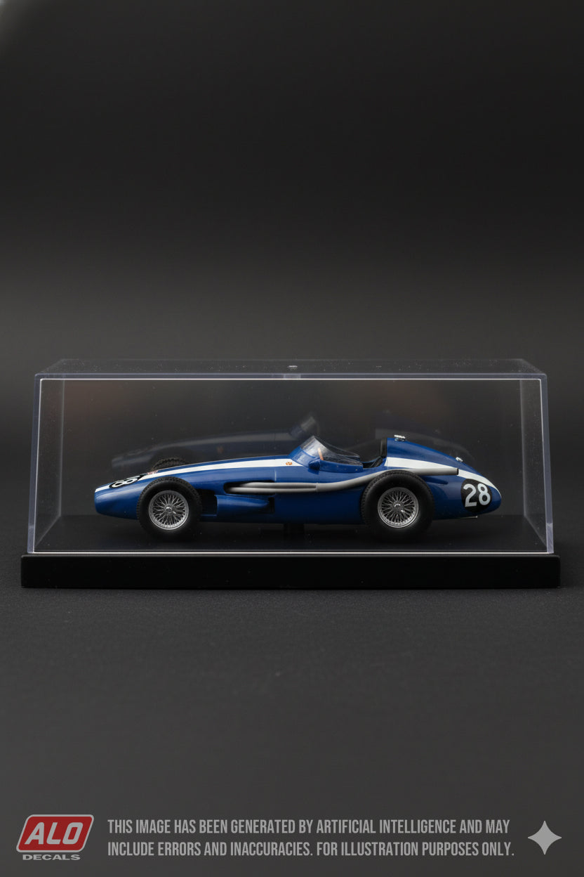 1958 FRENCH GP #28 MASERATI 250F CARROLL SHELBY 1:43 DECALS