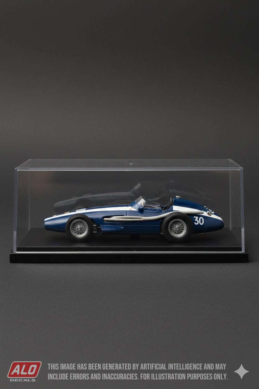 1958 BELGIAN GP #30 MASERATI 250F MASTEN GREGORY 1:43 DECALS