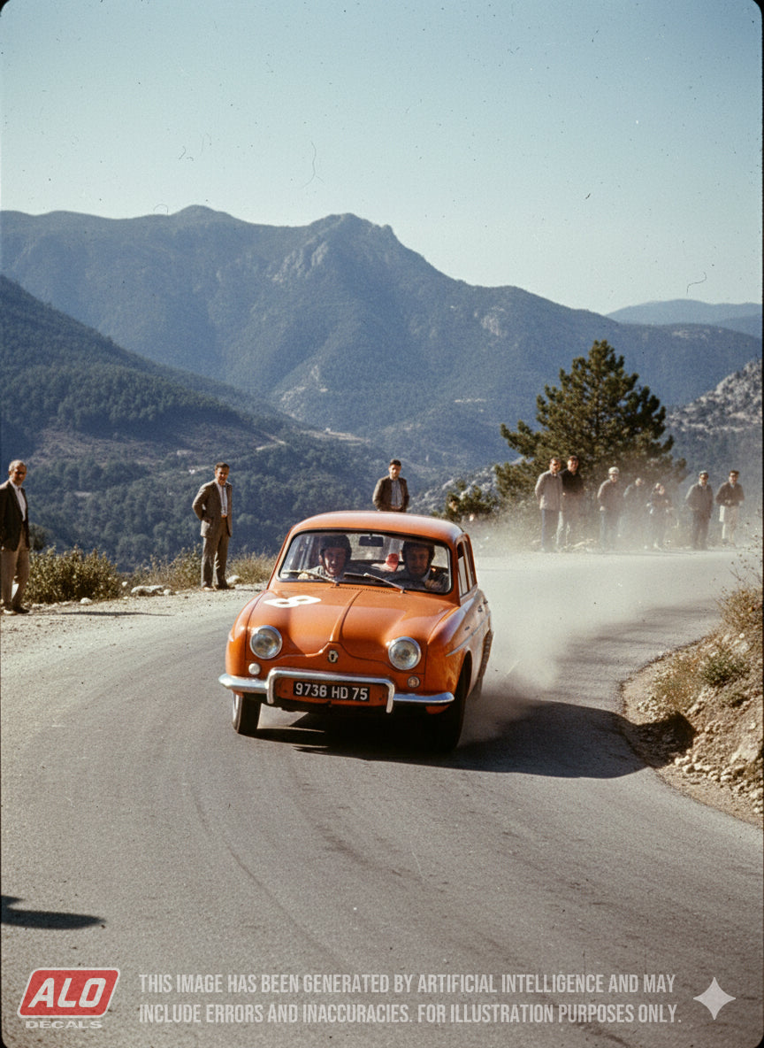 1958 TOUR DE CORSE #8 RENAULT DAUPHINE CLAUDE STOREZ/MAURICE FOULGOC 1:43 DECALS