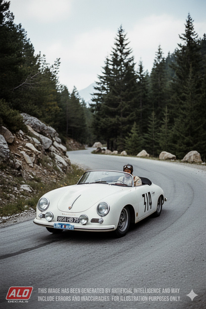 1958 COUPE DES ALPES #314 PORSCHE 356 CLAUDE STOREZ/JEAN-LOUIS CHAVY 1:43 DECALS