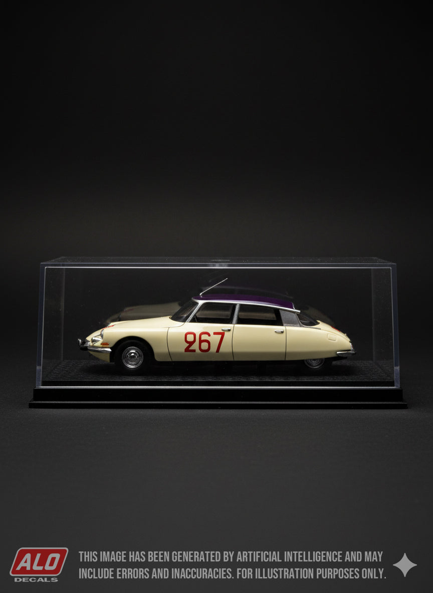 1958 MONTE CARLO RALLY #267 CITROËN DS LOUIS CHIRON/G. LONGO/ANDRE TESTUT 1:43 DECALS