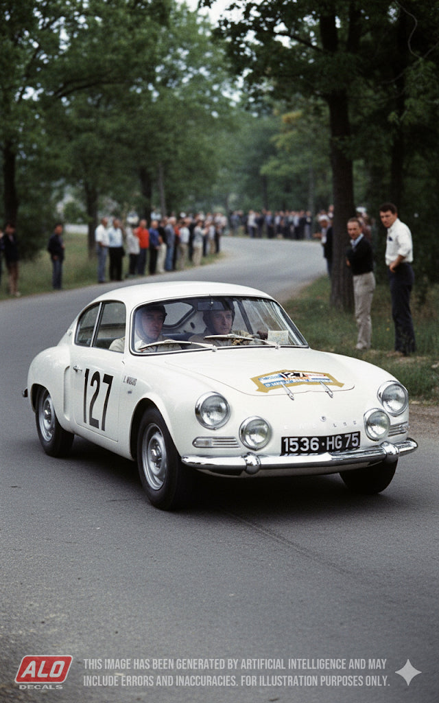 1958 TOUR DE FRANCE #127 ALPINE A106 MAURICE MICHY/JACQUES RAMBAUD 1:43 DECALS