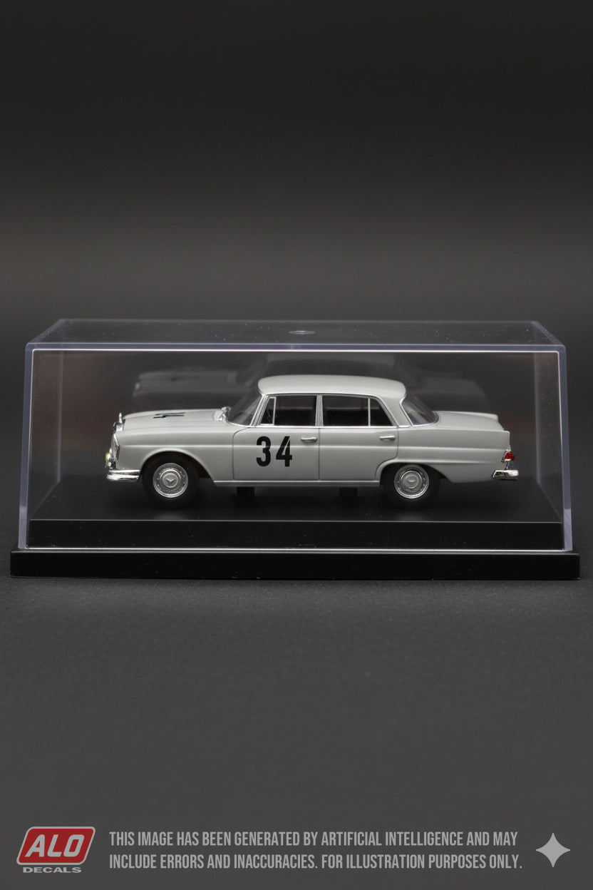 1960 ACROPOLIS RALLY #34 MERCEDES-BENZ 220SE (W111) WALTER SCHOCK/ROLF MOLL 1:43 DECALS