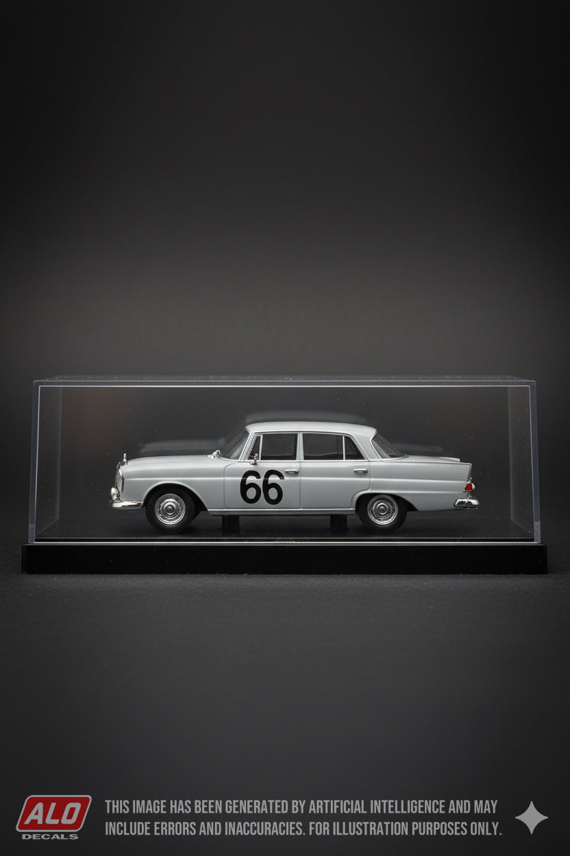 1960 COUPE DES ALPES #66 MERCEDES-BENZ 220SE (W111) EUGEN BÖHRINGER/HERMANN SOCHER 1:43, 1:32 DECALS