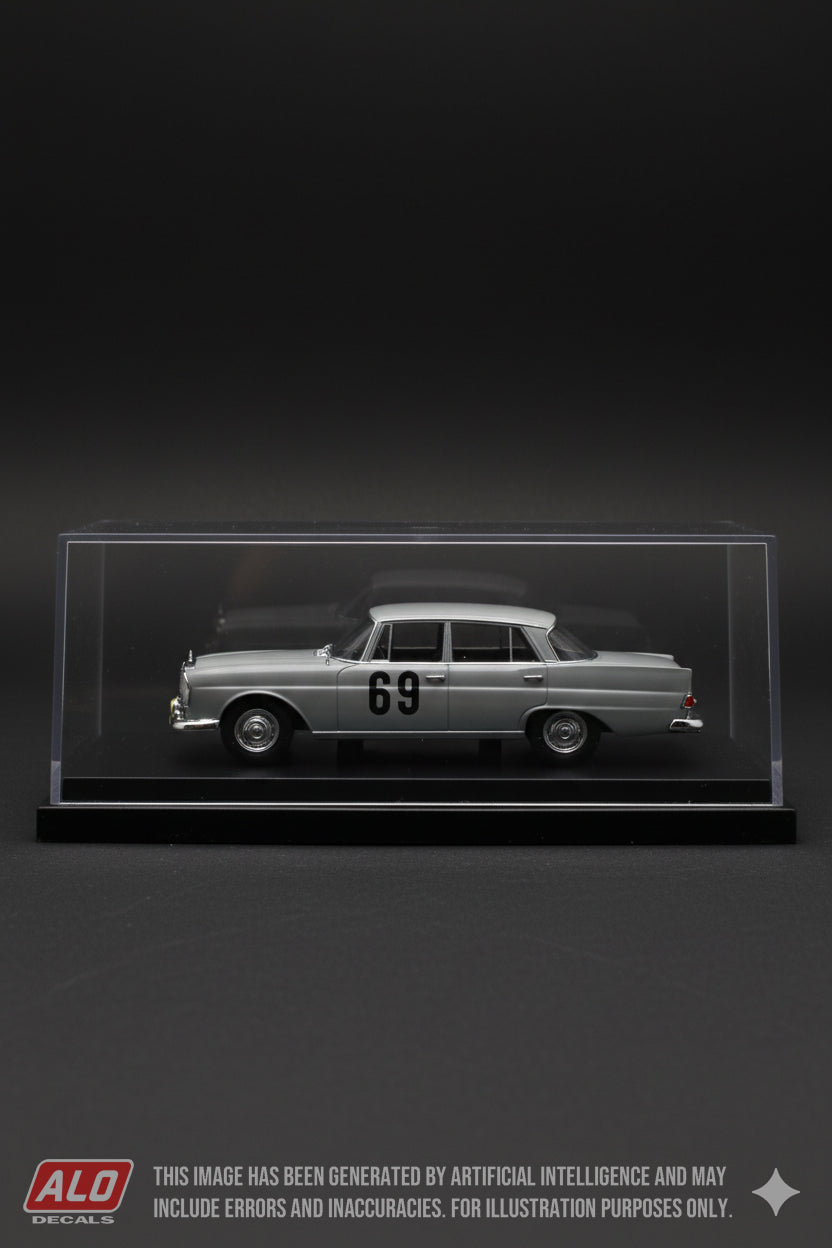 1960 GENEVA RALLY #69 MERCEDES-BENZ 220SE (W111) EBERHARD MAHLE/ROLAND OTT 1:43 DECALS