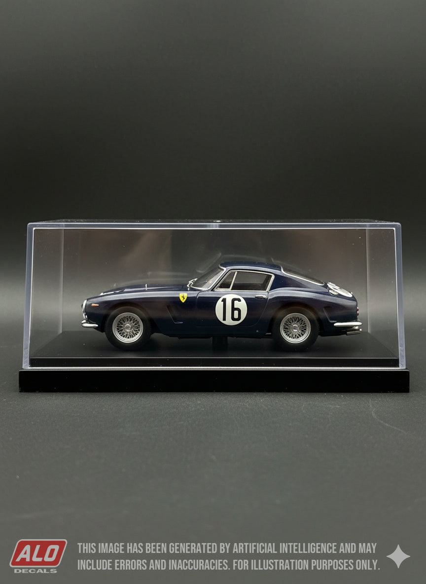 1960 LE MANS 24 HOURS #16 FERRARI 250 GT SWB FERNAND TAVANO/"PIERRE LOUSTEL" (PIERRE DUMAY) 1:43, 1:24, 1:18 DECALS