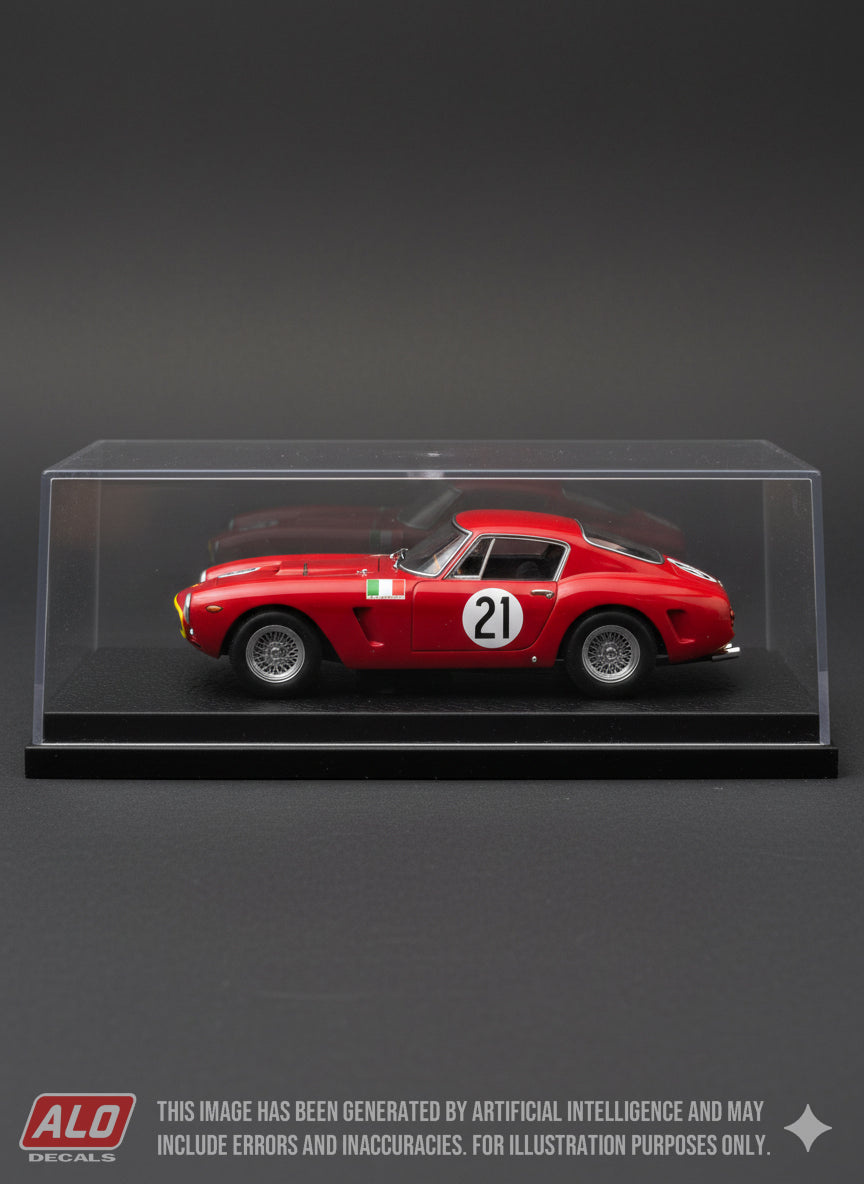 1960 LE MANS 24 HOURS #21 FERRARI 250 GT SWB JEAN BEURLYS/LUCIEN BIANCHI 1:43, 1:24, 1:18 DECALS