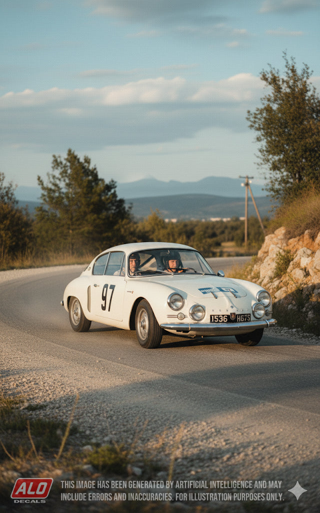 1960 LYON-CHARBONNIERES RALLY #97 ALPINE A106 JACQUES FERET/GUY MONRAISSE 1:43 DECALS