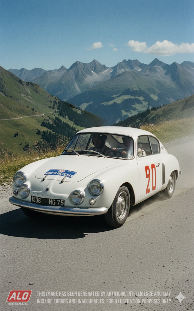 1960 MONT BLANC-ISERAN RALLY #20 ALPINE A106 JACQUES FERET/GUY MONRAISSE 1:43 DECALS