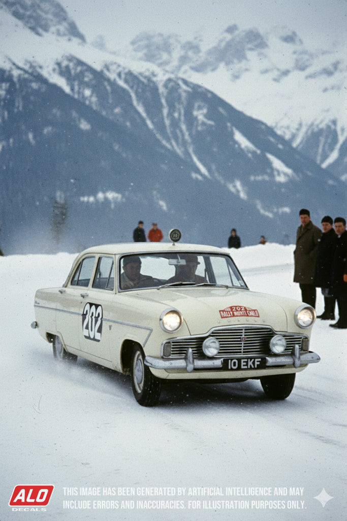 1960 MONTE CARLO RALLY #202 FORD ZEPHYR MICHAEL SUTCLIFFE/GEOFF CRABTREE 1:43 DECALS