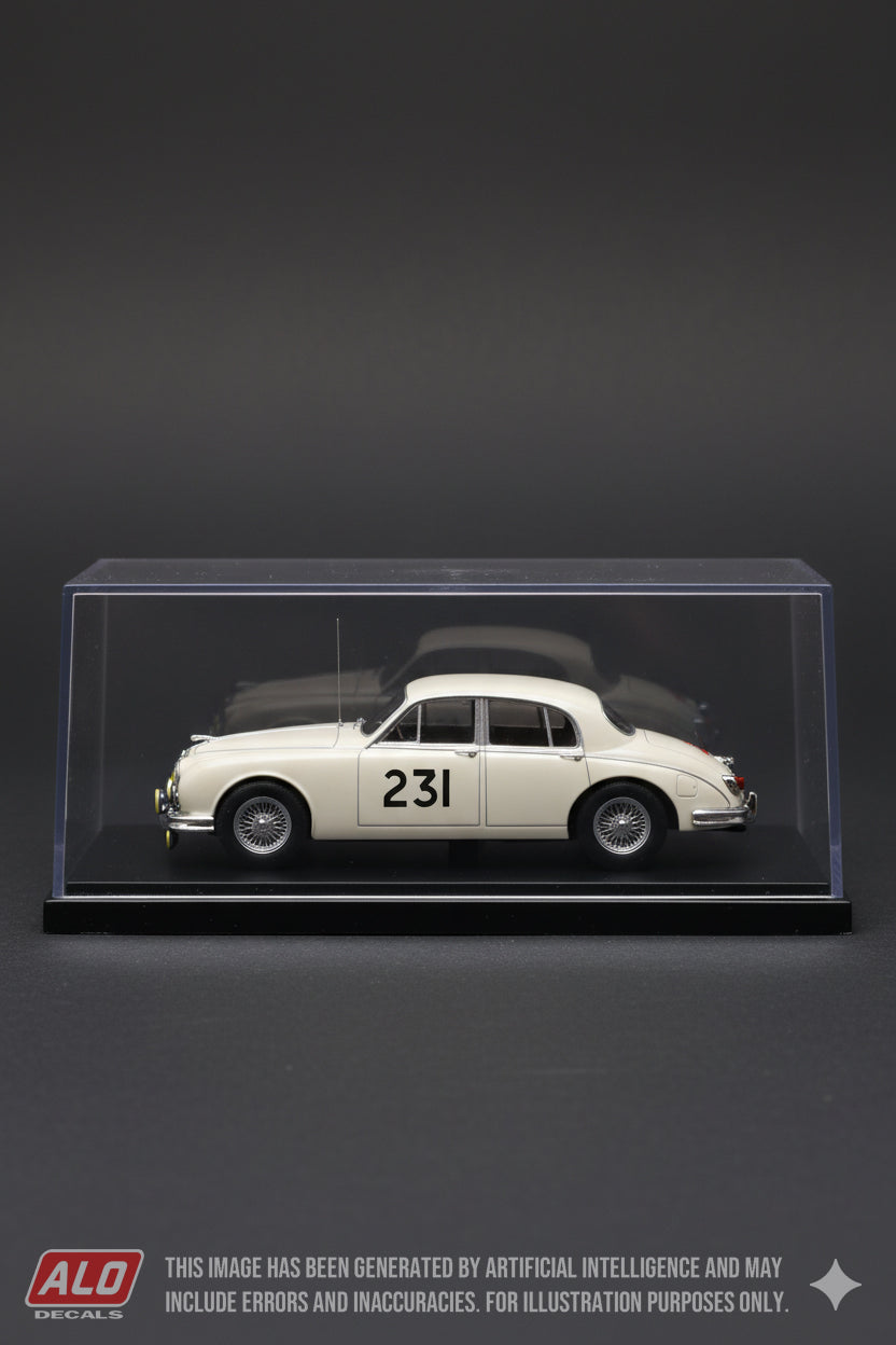 1960 MONTE CARLO RALLY #231 JAGUAR MK.1 HUGH O'CONNOR-ROURKE/JOHN CUFF 1:43 DECALS