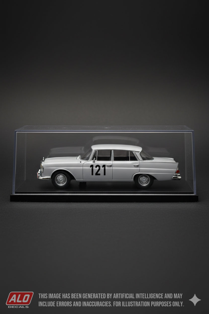 1960 MONTE CARLO RALLY #121 MERCEDES-BENZ 220SE (W111) EUGEN BÖHRINGER/HERMANN SOCHER 1:43 DECALS