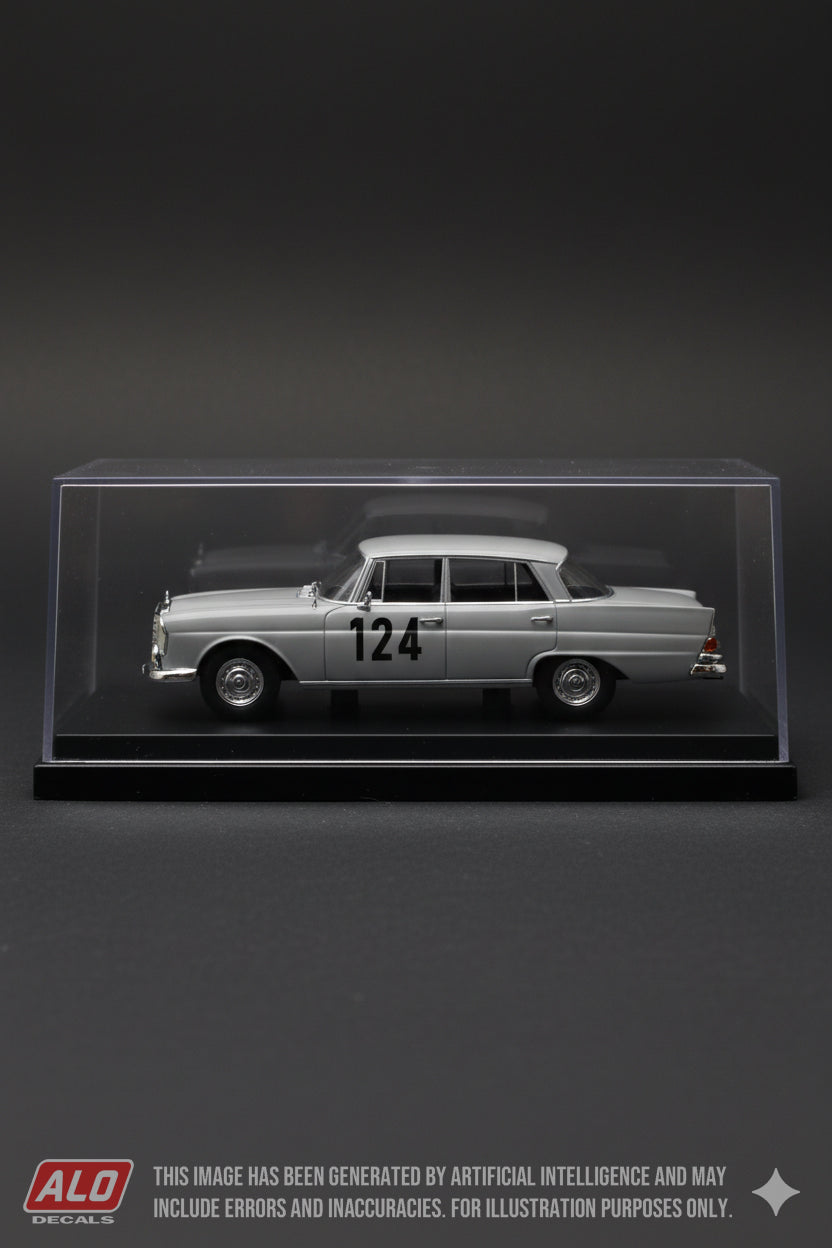 1960 MONTE CARLO RALLY #124 MERCEDES-BENZ 220SE (W111) WERNER KÜHNER/HANS-HORST HÖLDER 1:43 DECALS