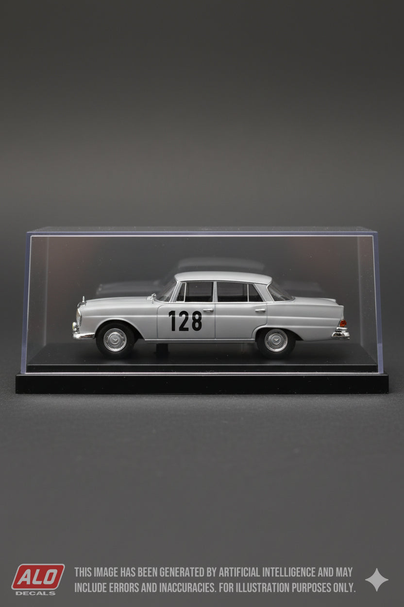 1960 MONTE CARLO RALLY #128 MERCEDES-BENZ 220SE (W111) WALTER SCHOCK/ROLF MOLL 1:43 DECALS