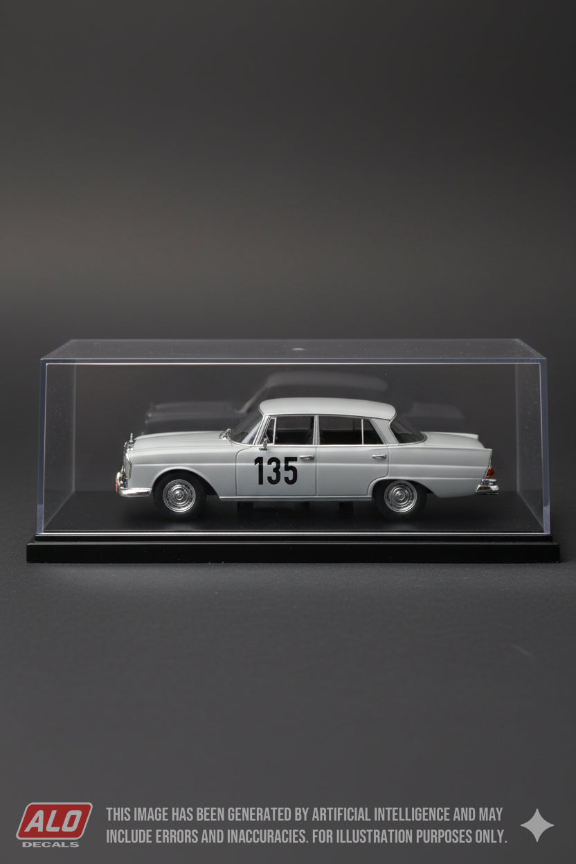 1960 MONTE CARLO RALLY #135 MERCEDES-BENZ 220SE (W111) EBERHARD MAHLE/ROLAND OTT 1:43 DECALS