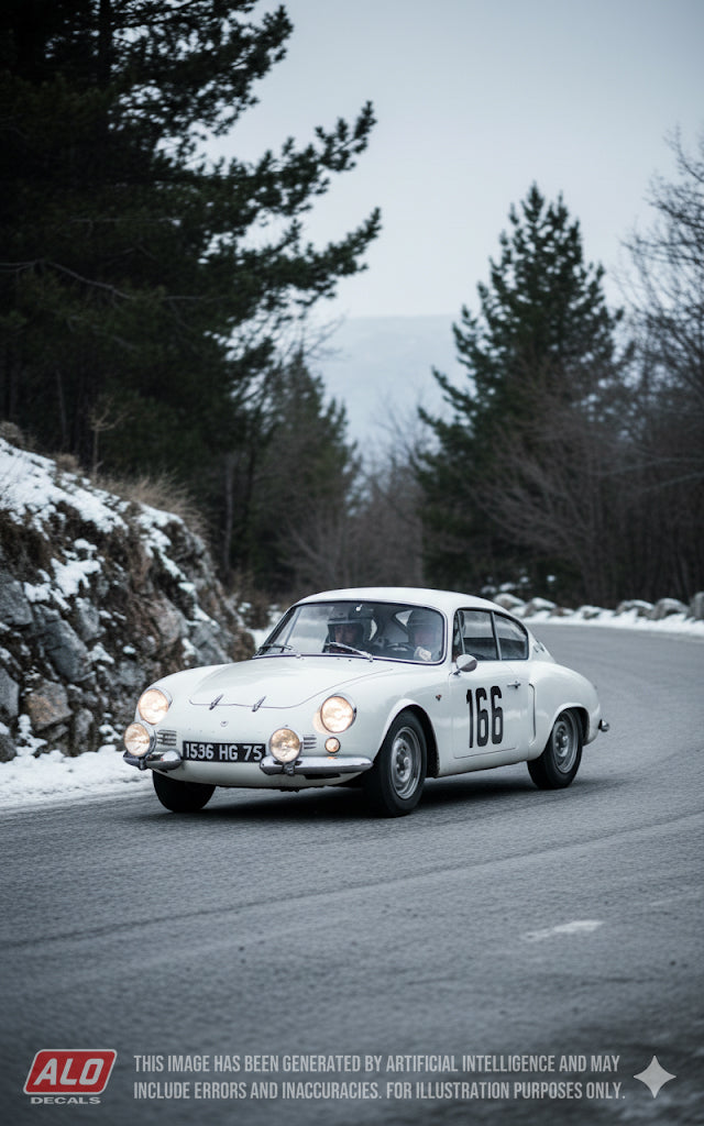 1960 MONTE CARLO RALLY #166 ALPINE A106 JACQUES FERET/JACQUES RAMBAUD 1:43 DECALS