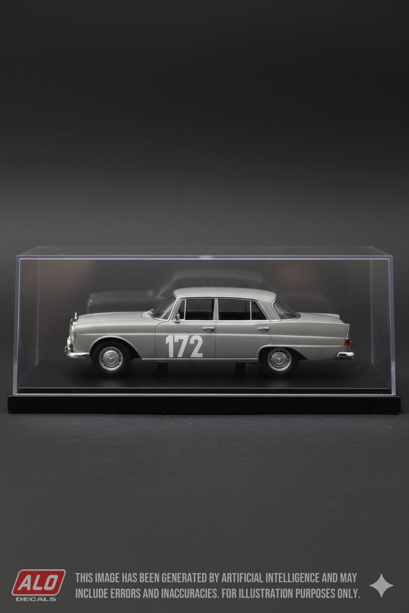 1960 MONTE CARLO RALLY #172 MERCEDES-BENZ 220SE (W111) HANNS GERDUM/WILHELM LINDEMANN 1:43 DECALS