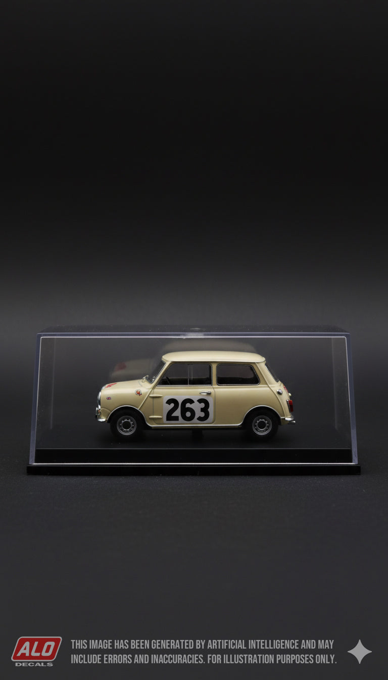 1960 MONTE CARLO RALLY #263 BMC MINI DONALD-JUDE MORLEY/GODFREY-ERLE MORLEY 1:43 DECALS