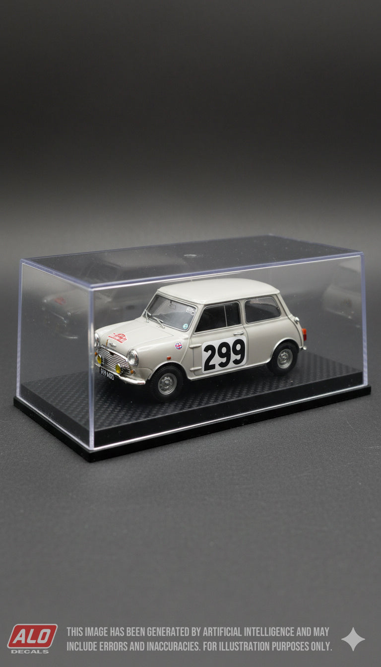 1960 MONTE CARLO RALLY #299 BMC MINI TOMMY WISDOM/JACK HAY 1:43 DECALS