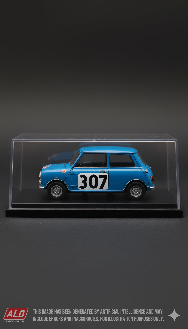 1960 MONTE CARLO RALLY #307 BMC MINI PATRICIA OZANNE/NICKY GILMOUR 1:43 DECALS