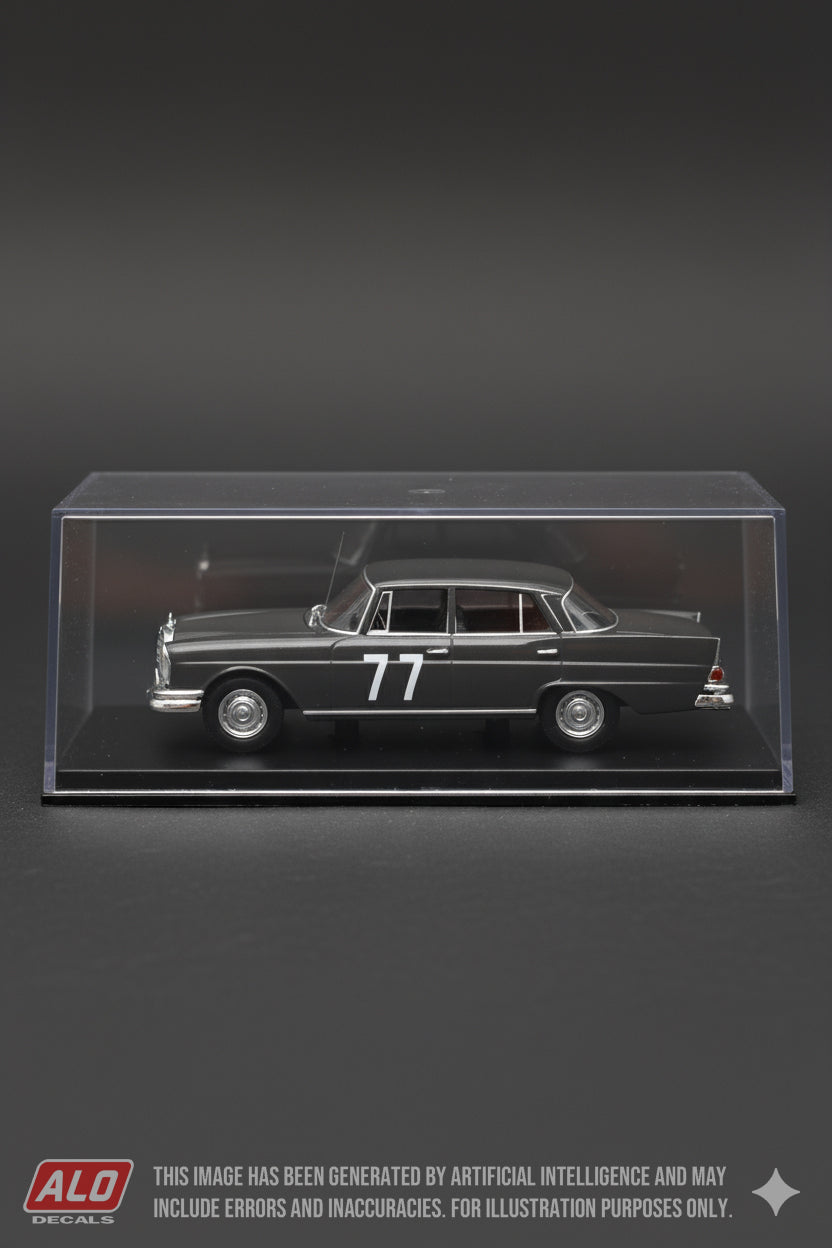 1960 MONTE CARLO RALLY #77 MERCEDES-BENZ 220SE (W111) IVAR ANDERSSON/HJALMAR OHLSTRÖM 1:43 DECALS