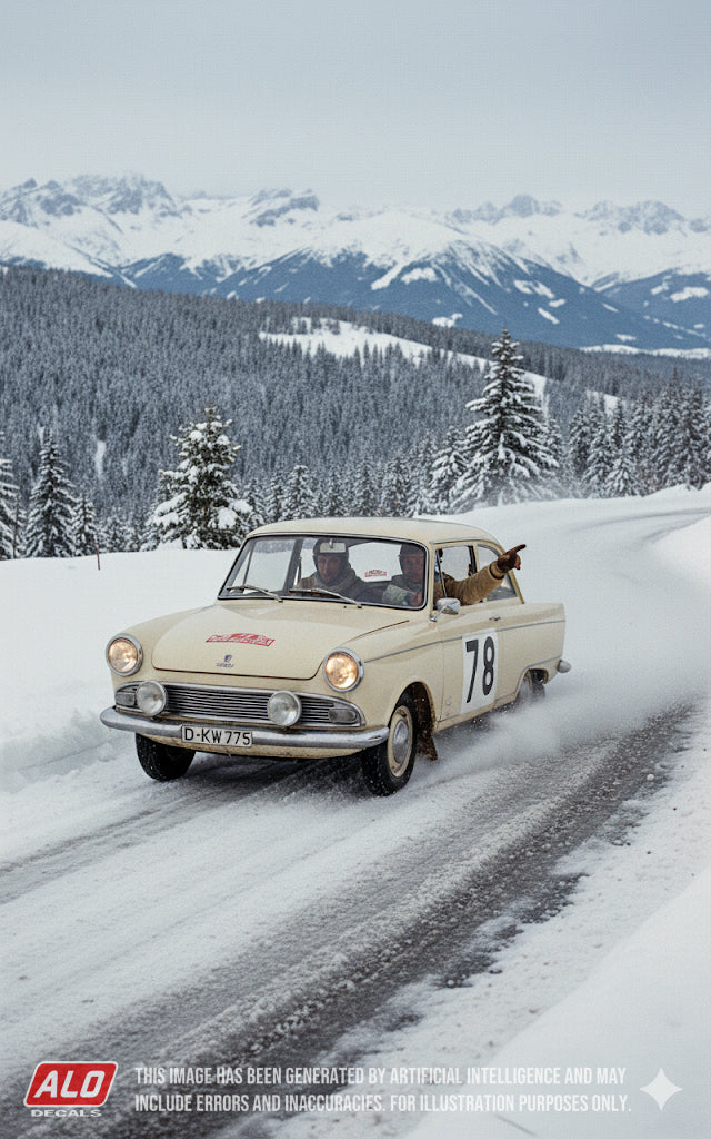 1960 MONTE CARLO RALLY #78 DKW JUNIOR GÜNTER SELBACH/GÜNTER WAGNER 1:43 DECALS