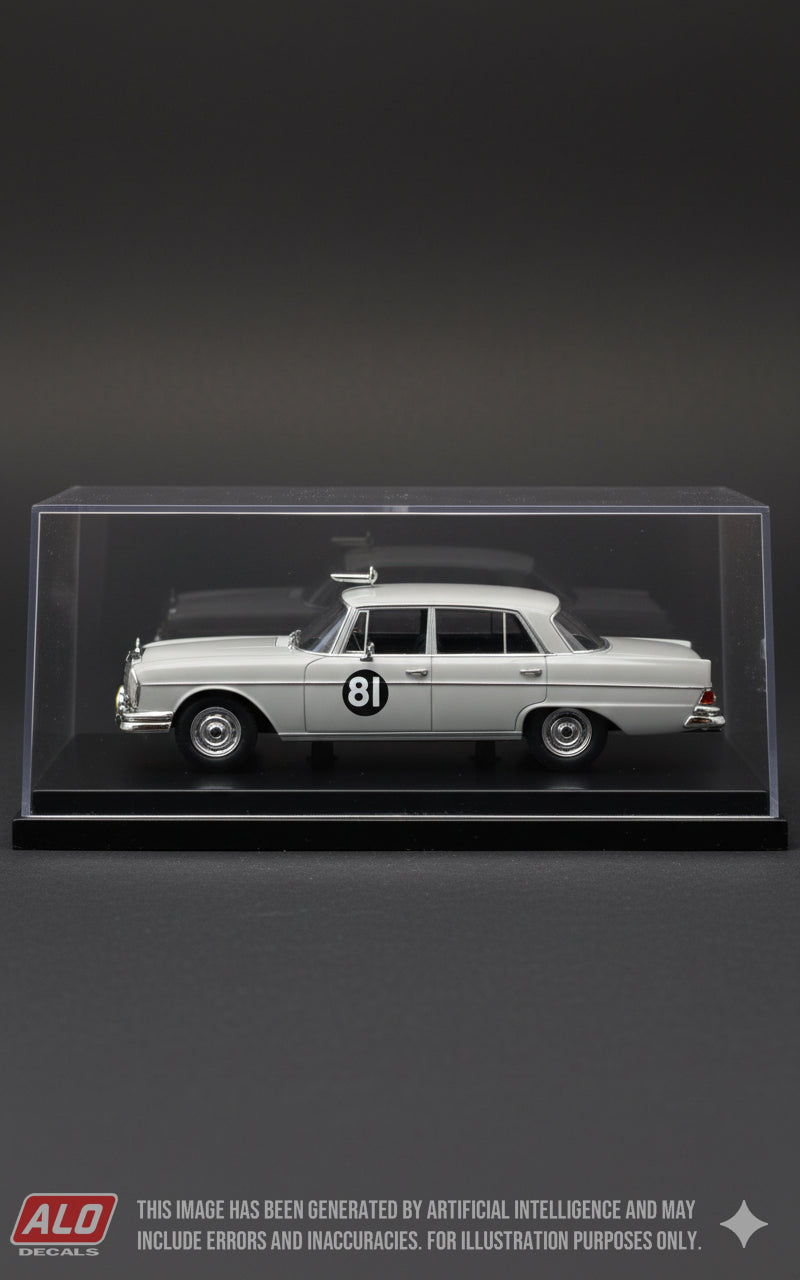 1960 RAC RALLY #81 MERCEDES-BENZ 220SE (W111) WALTER SCHOCK/ROLF MOLL 1:43 DECALS