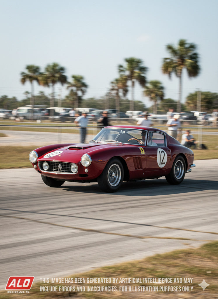 1960 SEBRING 12 HOURS #12 FERRARI 250 GT SWB BILL STURGIS/FRITZ D'OREY 1:43, 1:24, 1:18 DECALS