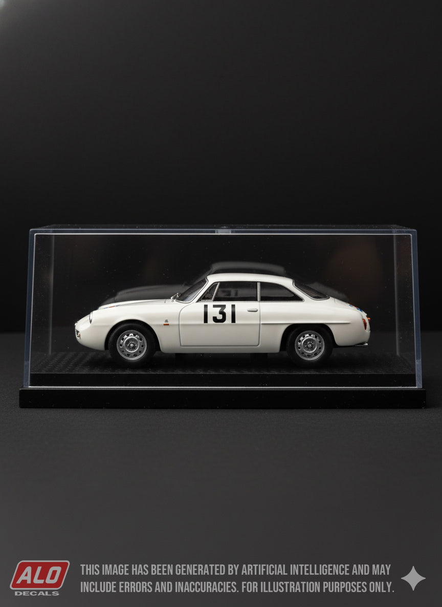 1960 TOUR DE FRANCE #131 ALFA ROMEO GIULIETTA SZ MARCELLO DE LUCA DI LIZZANO/MICHELE ALLEGRINI 1:43, 1:32 DECALS