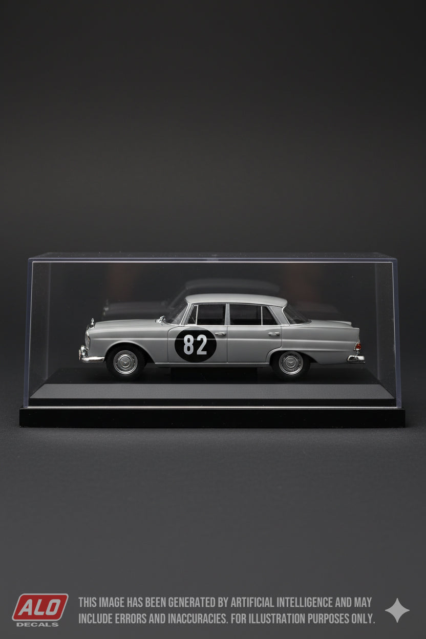 1960 TULPENRALLYE #82 MERCEDES-BENZ 220SE (W111) WALTER SCHOCK/ROLF MOLL 1:43 DECALS