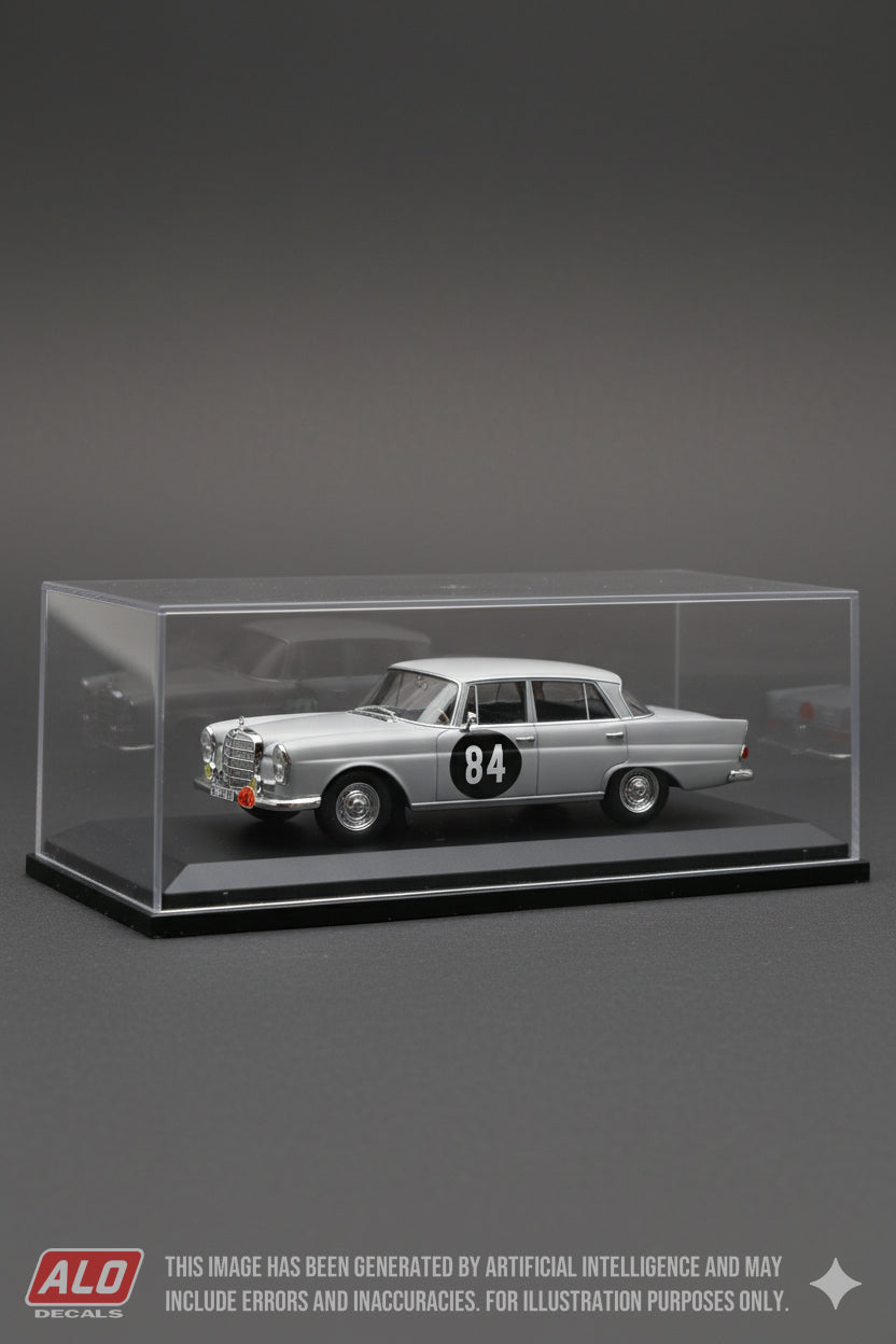1960 TULPENRALLYE #84 MERCEDES-BENZ 220SE (W111) EBERHARD MAHLE/ROLAND OTT 1:43 DECALS