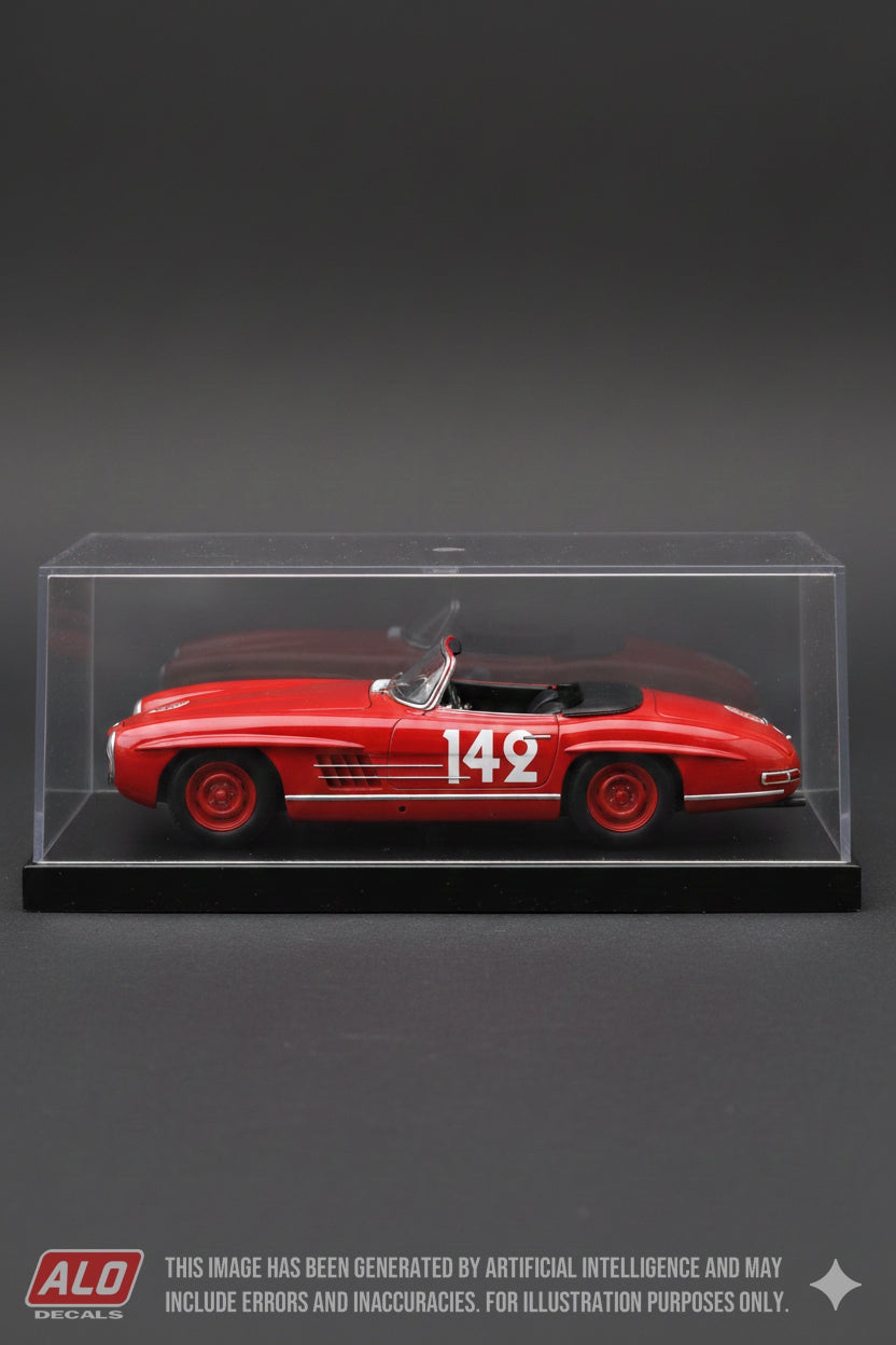 1961 COUPE DES ALPES #142 MERCEDES-BENZ 300SL ROADSTER EUGEN BÖHRINGER/HERRMANN SOCHER 1:43, 1:32 DECALS