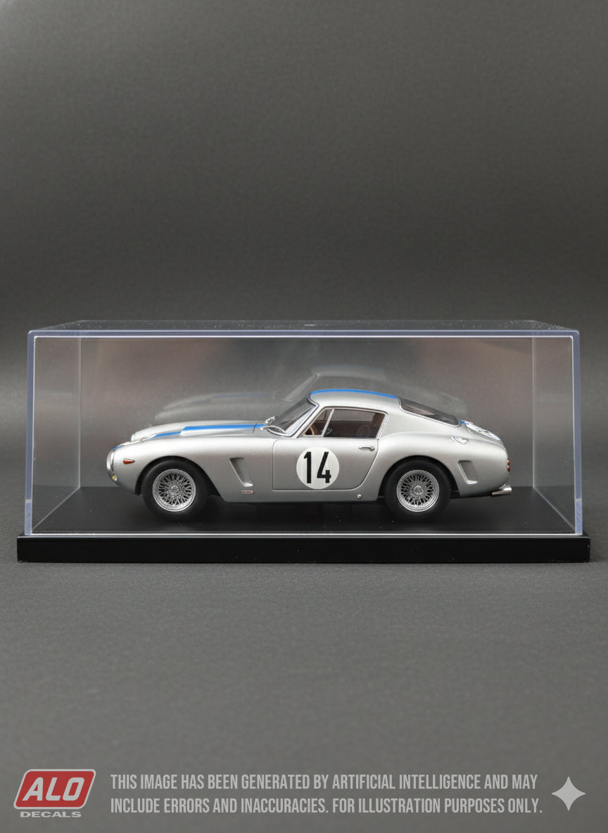 1961 LE MANS 24 HOURS #14 FERRARI 250 GT SWB PIERRE NOBLET/JEAN GUICHET 1:43, 1:24, 1:18 DECALS