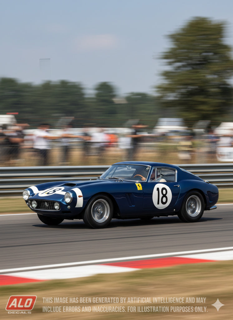 1961 LE MANS 24 HOURS #18 FERRARI 250 GT SWB STIRLING MOSS/GRAHAM HILL 1:43, 1:24, 1:18 DECALS