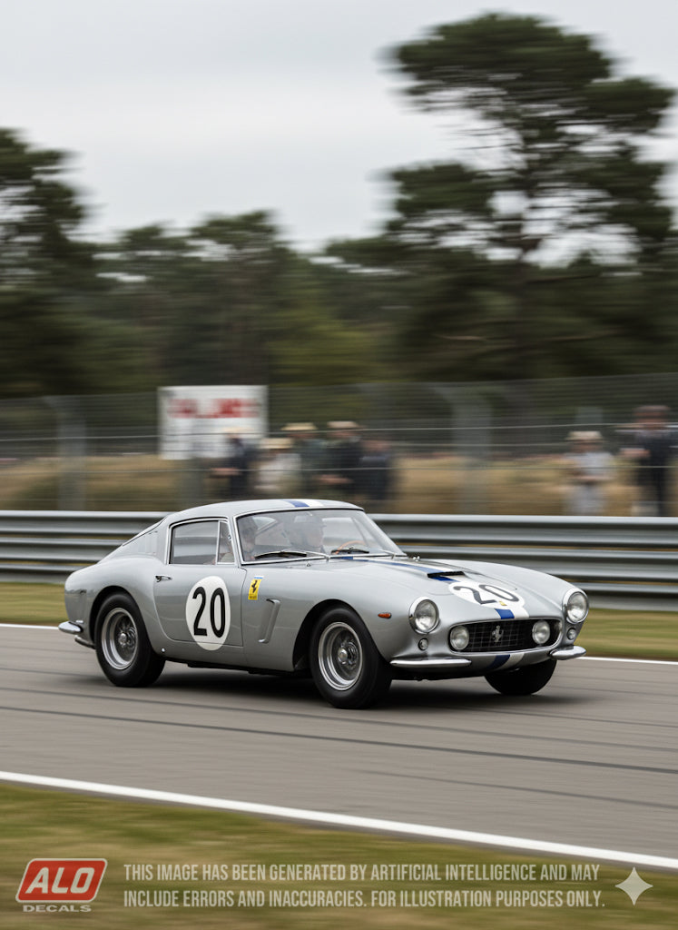 1961 LE MANS 24 HOURS #20 FERRARI 250 GT SWB BOB GROSSMAN/ANDRE PILETTE 1:43, 1:24, 1:18 DECALS