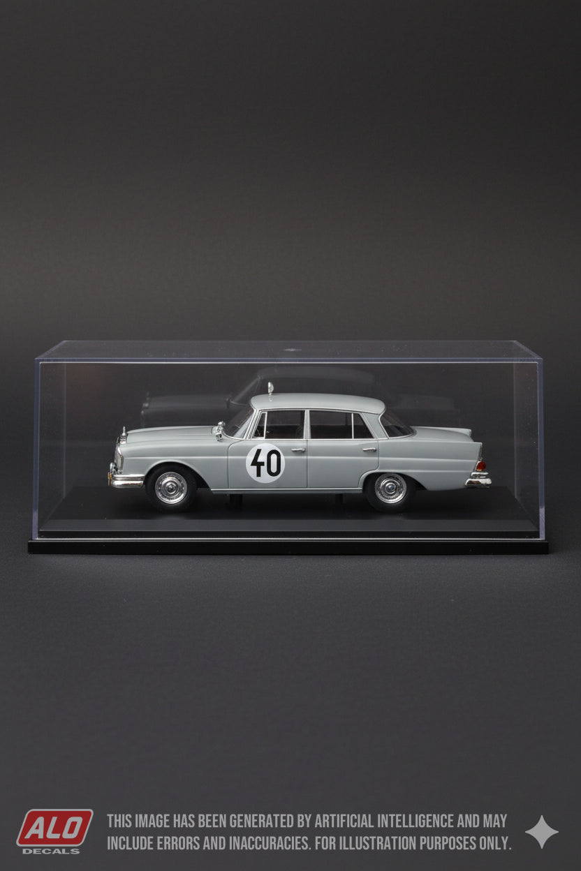 1961 LIEGE-SOFIA-LIEGE (MARATHON DE LA ROUTE) #40 MERCEDES-BENZ 220SE EUGEN BÖHRINGER/RAUNO AALTONEN 1:43, 1:32 DECALS