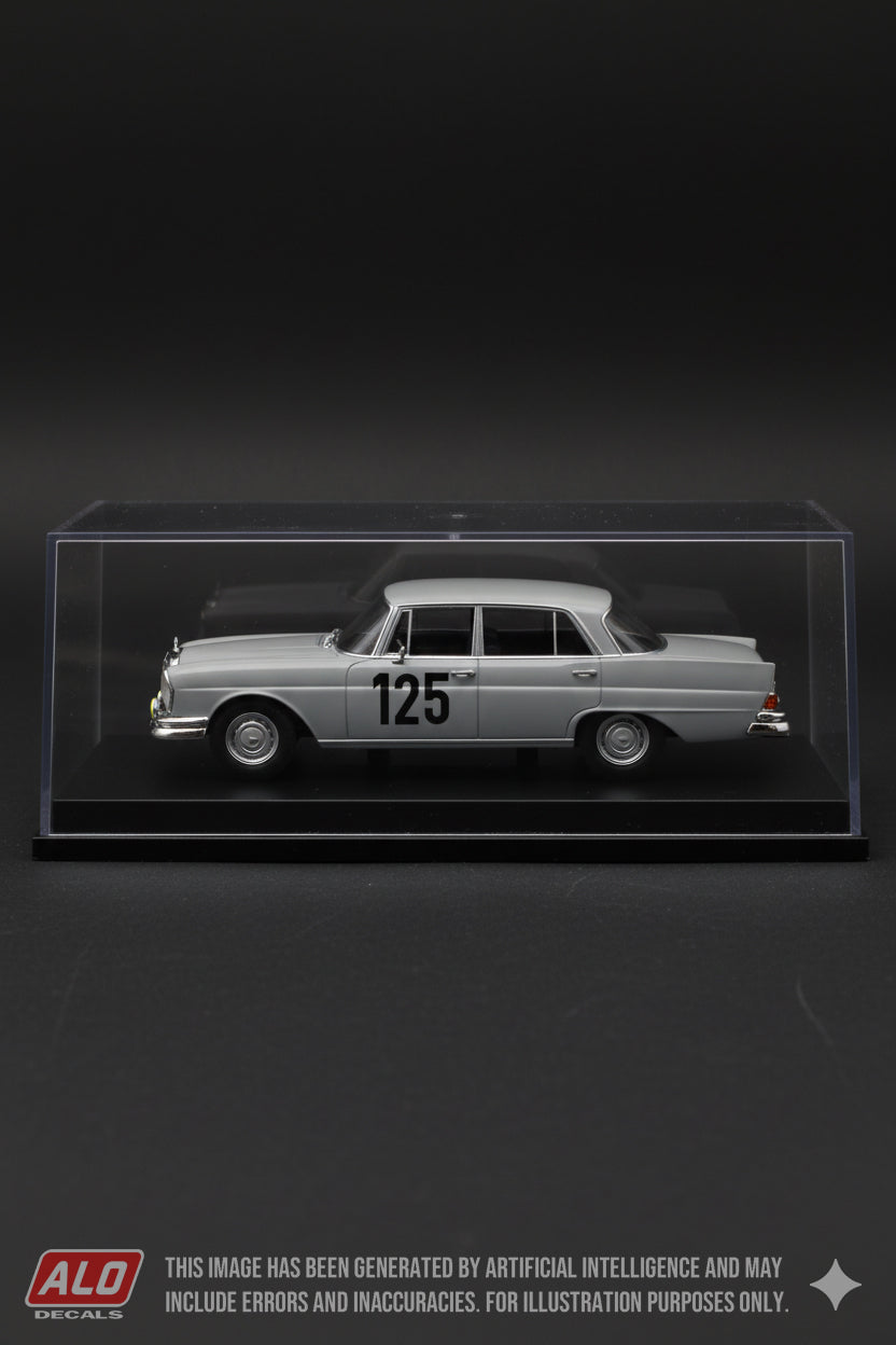 1961 MONTE CARLO RALLY #125 MERCEDES-BENZ 220SE (W111) EUGEN BÖHRINGER/HERMANN SOCHER 1:43 DECALS