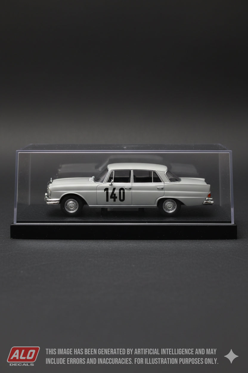 1961 MONTE CARLO RALLY #140 MERCEDES-BENZ 220SE (W111) ROLAND OTT/ROLF KNOLL 1:43 DECALS
