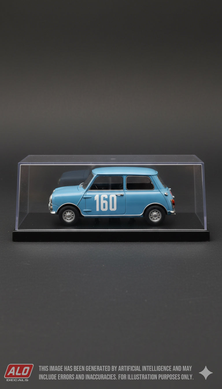 1961 MONTE CARLO RALLY #160 BMC MINI WILLY BRANDT/PIERRE RYSER 1:43 DECALS